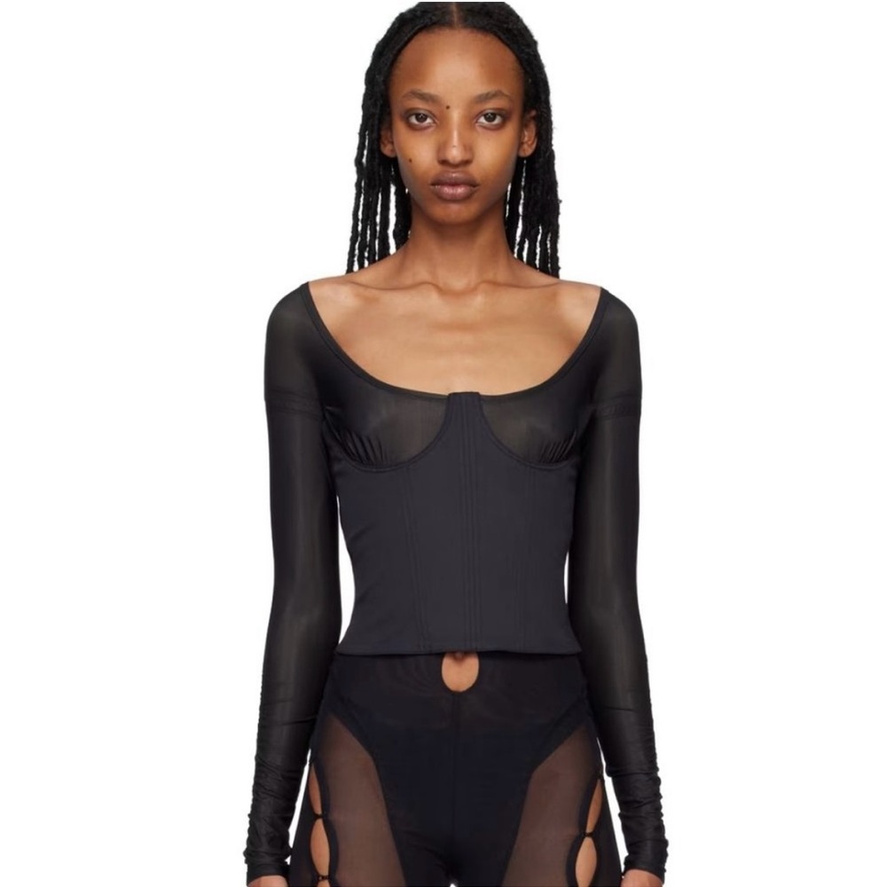 Charlotte Knowles Scythe Bustier Top in Black UK10/US6 NWT